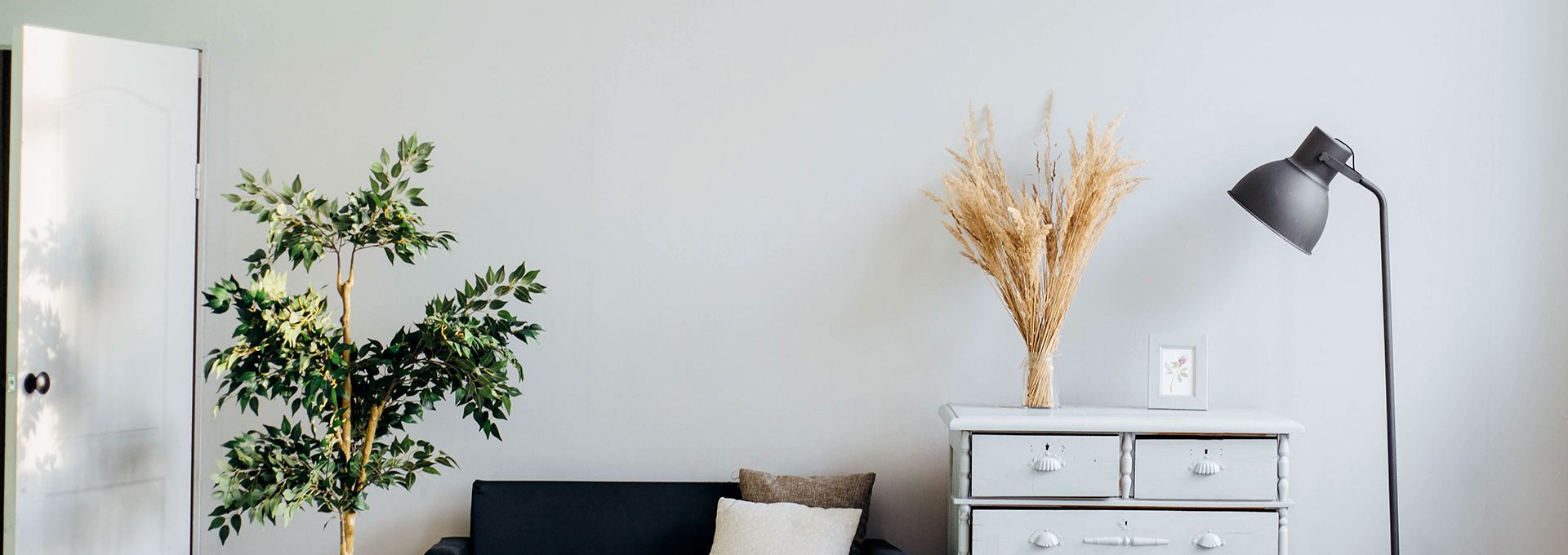 couch with tree and side table swarm