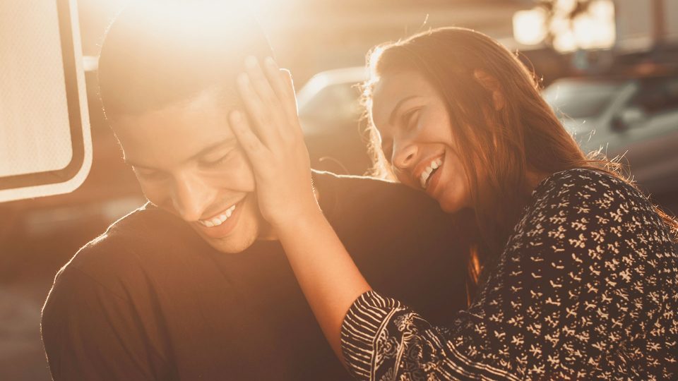 couple having happy time swarm